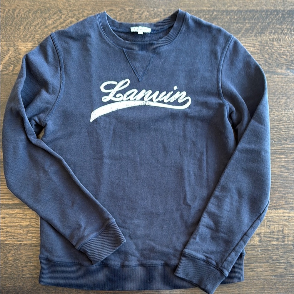 Lanvin Blue Crewneck Sweater with Signature Style